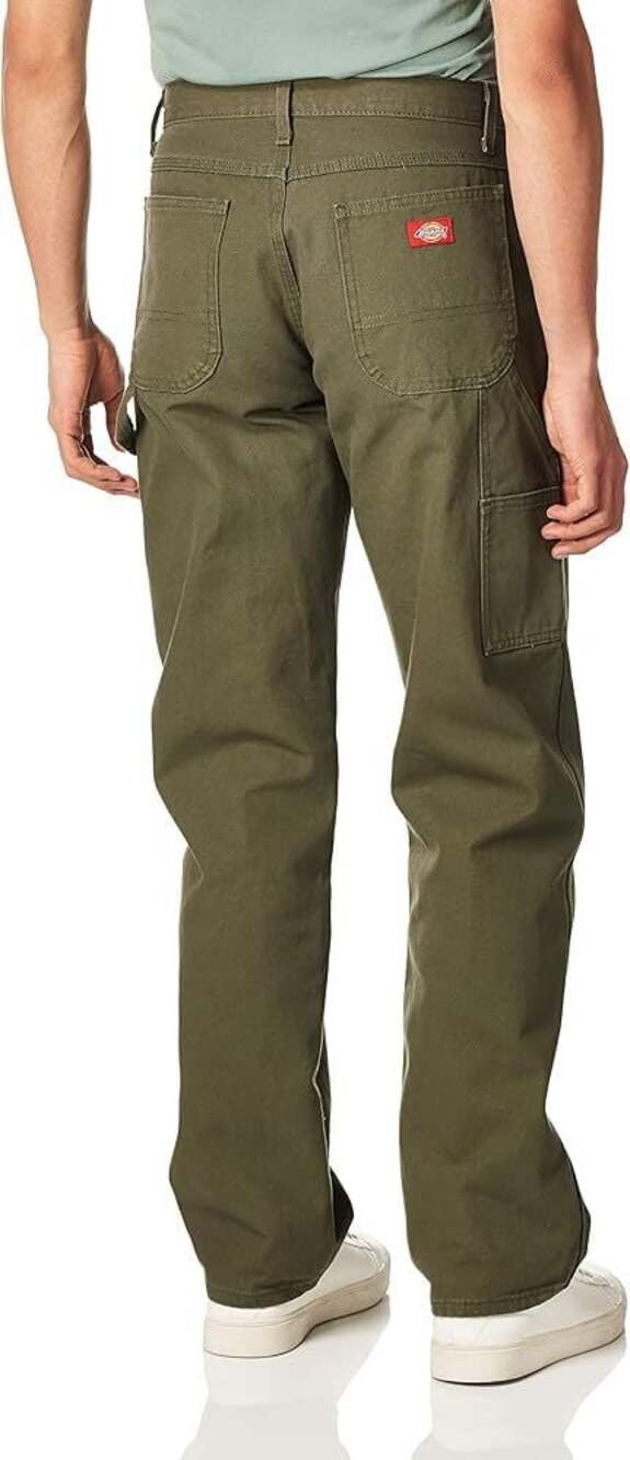 Dickies Men's Duck Canvas Carpenter Pants in Moss Green 36x30